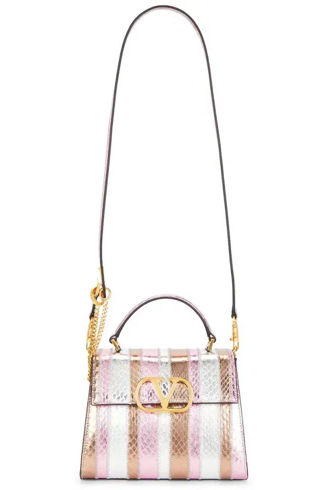 Valentino Garavani VSLING Elaphe Striped Top Handle Bag