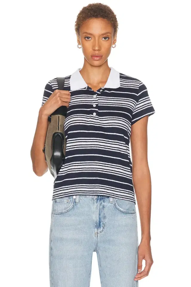 FRAME The Striped Short Sleeve Polo