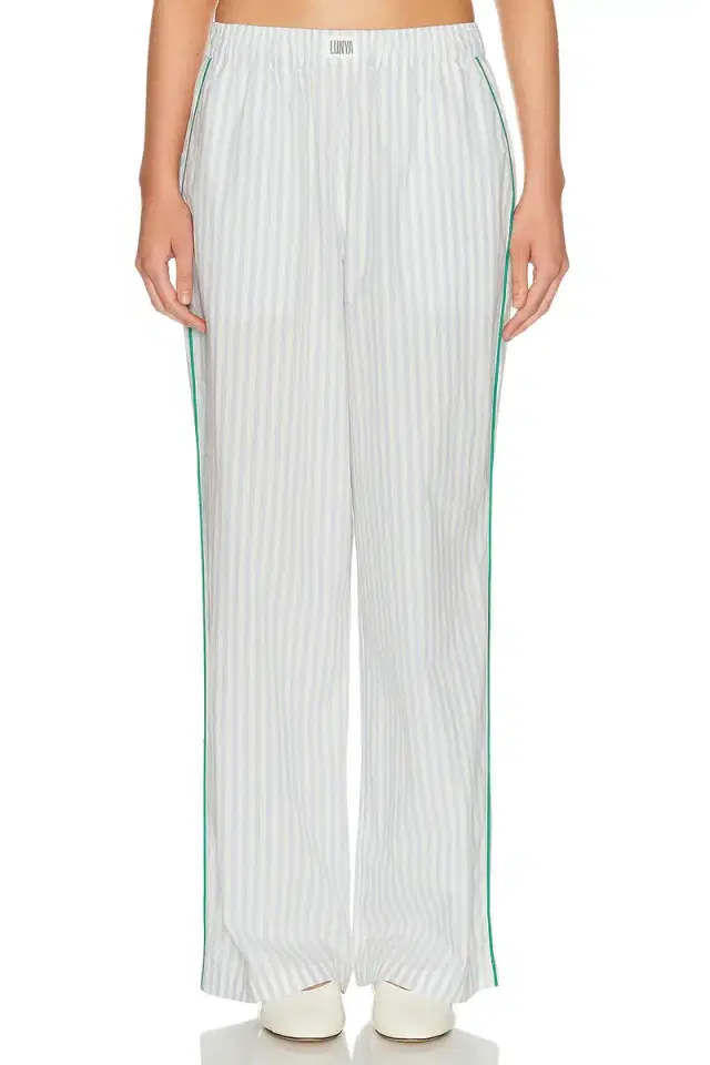 LUNYA Airy Cotton Piped Wide Leg Pant