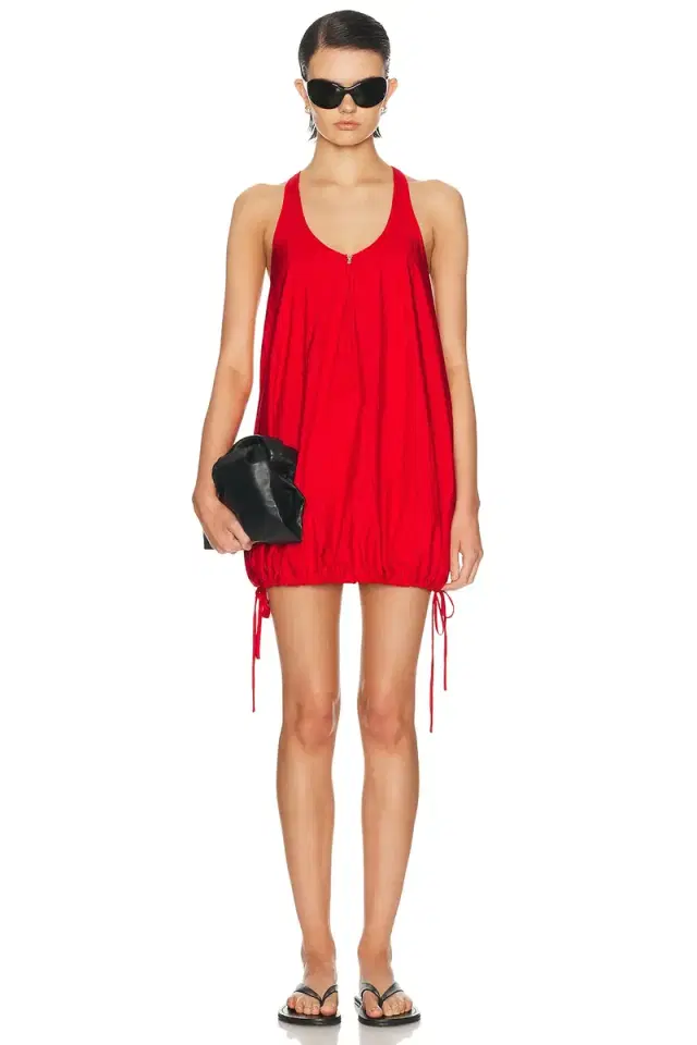 Brandon Maxwell Quinnley Scoop Neck Mini Dress