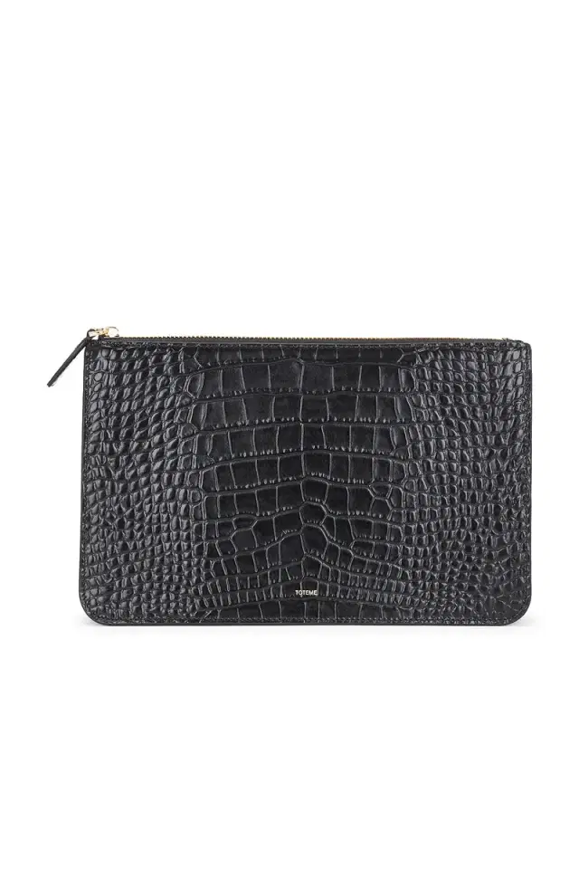 Toteme Threefold Croco Embossed Clutch