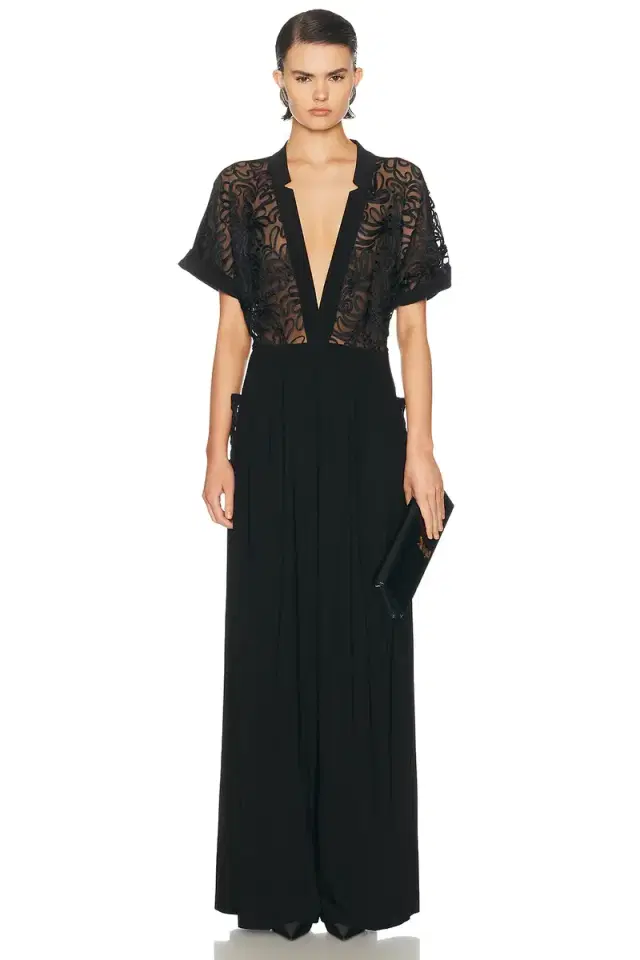 Norma Kamali Geralyn Short Sleeve Jumpsuit