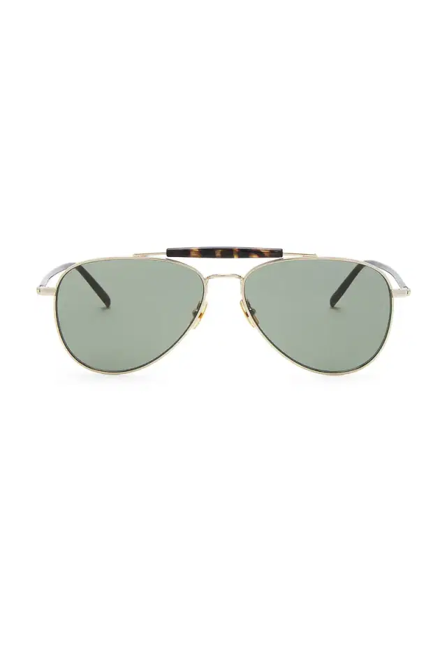Saint Laurent Light Metal Pilot Sunglasses