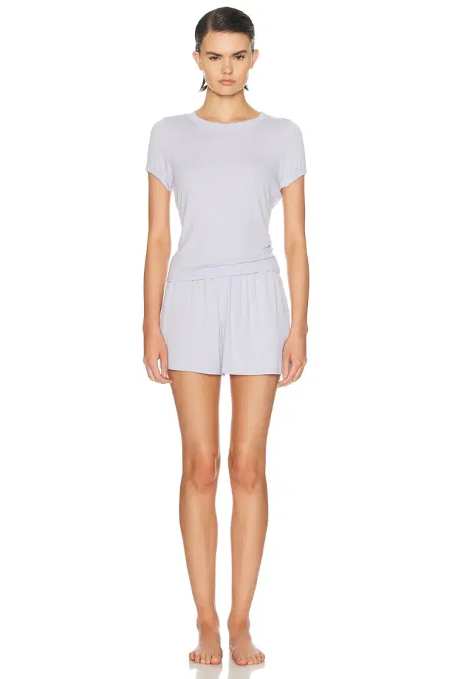 LUNYA Soft Modal Rib Tee Short Set