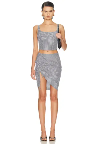 Fleur du Mal Poplin Draped Ruched Skirt | Thumbnail 5 Fleur du Mal Poplin Draped Ruched Skirt | Thumbnail 5
