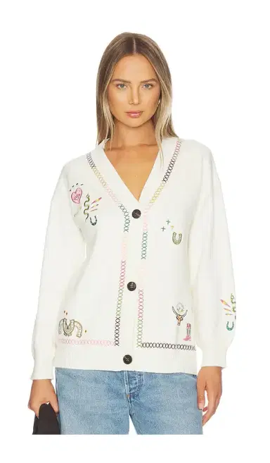 Never Fully Dressed Cream Western Martha Cardigan | Thumbnail 1