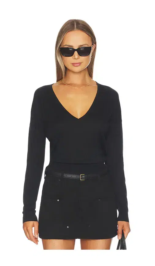 Silk Cashmere V Neck Sweater