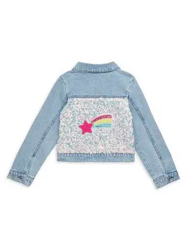Hannah Banana Little Girl's & Girl's Sequined Denim Jacket - Blue Multi | Thumbnail 2 Hannah Banana Little Girl's & Girl's Sequined Denim Jacket - Blue Multi | Thumbnail 2