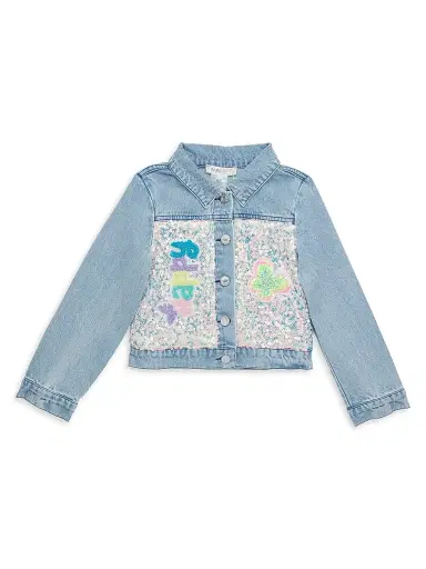 Hannah Banana Little Girl's & Girl's Sequined Denim Jacket - Blue Multi | Thumbnail 1 Hannah Banana Little Girl's & Girl's Sequined Denim Jacket - Blue Multi | Thumbnail 1