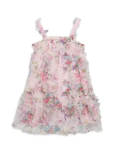 Hannah Banana Little Girl's & Girl's Floral Ruffled Tulle Dress - Pink Multi | Thumbnail 2 Hannah Banana Little Girl's & Girl's Floral Ruffled Tulle Dress - Pink Multi | Thumbnail 2