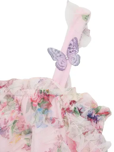 Hannah Banana Little Girl's & Girl's Floral Ruffled Tulle Dress - Pink Multi | Thumbnail 3 Hannah Banana Little Girl's & Girl's Floral Ruffled Tulle Dress - Pink Multi | Thumbnail 3