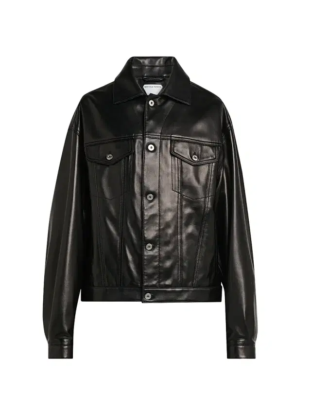 Bottega Veneta Women's Semi-Shiny Leather Jacket - Double Black