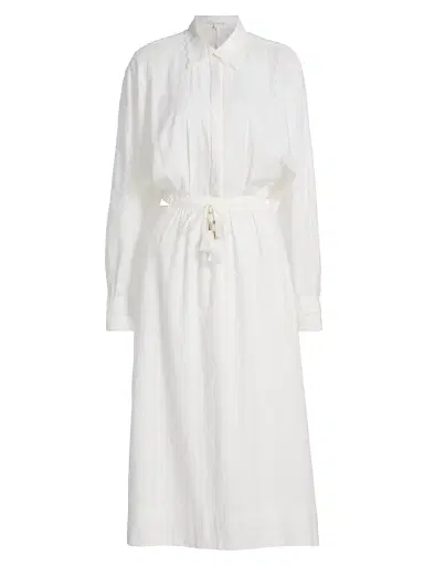 Poupette St Barth Women's Sunniva Cotton Pieced Maxi Dress - Natural White Plain | Thumbnail 1