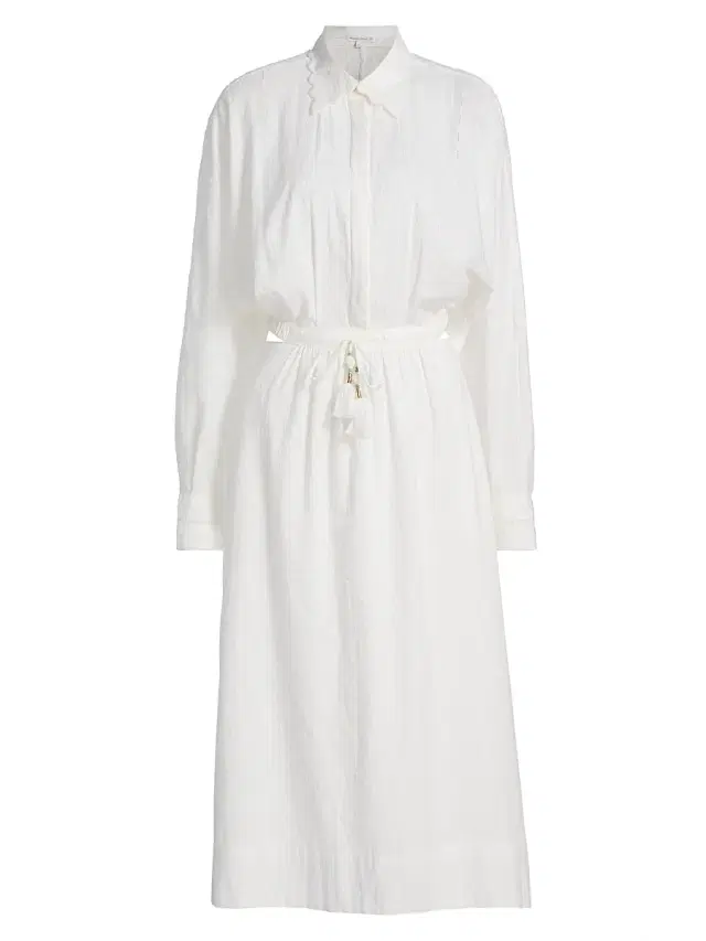 Poupette St Barth Women's Sunniva Cotton Pieced Maxi Dress - Natural White Plain