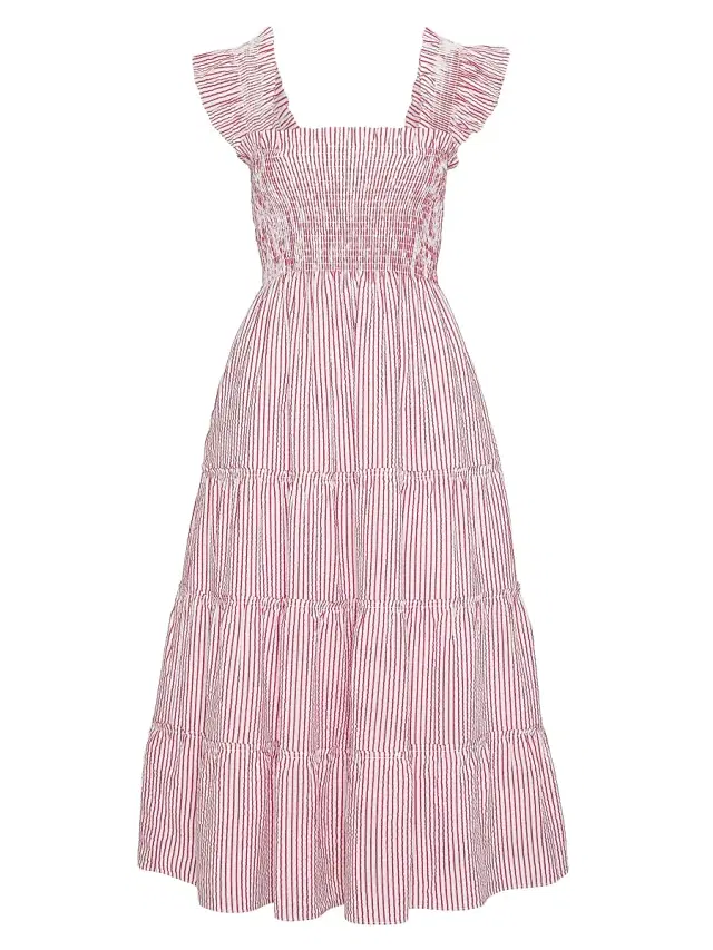 Hill House Home Women's The Ellie Nap Dress - Red Ticking Stripe