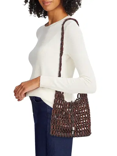 Staud Women's Coronado Wooden-Bead Tote Bag - Wood Beads | Thumbnail 2