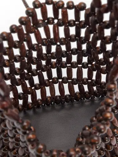 Staud Women's Coronado Wooden-Bead Tote Bag - Wood Beads | Thumbnail 4