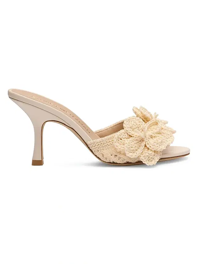 Stuart Weitzman Women's Lotus 85MM Slide Sandals - Chalk