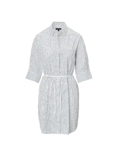 rag & bone Women's Lucia Striped Cotton Mini-Shirtdress - Navy Stripe | Thumbnail 1