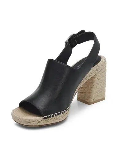 rag & bone Women's Gigi 75MM Leather Espadrille Sandals - Black | Thumbnail 2