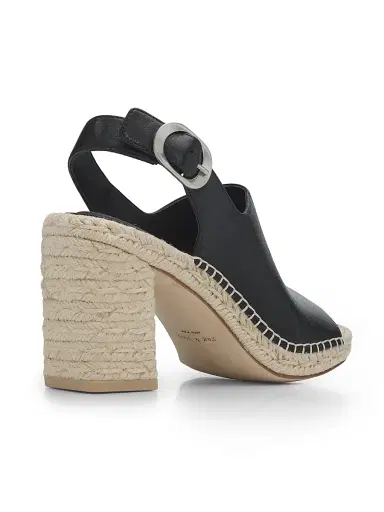 rag & bone Women's Gigi 75MM Leather Espadrille Sandals - Black | Thumbnail 3
