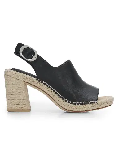rag & bone Women's Gigi 75MM Leather Espadrille Sandals - Black | Thumbnail 1