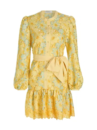 Milly Women's Nellie Bow-Detail Floral Lace Minidress | Thumbnail 1 Milly Women's Nellie Bow-Detail Floral Lace Minidress | Thumbnail 1