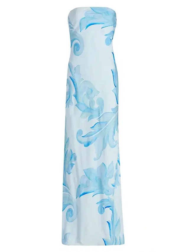 Milly Women's Vera Floral Maxi Dress - Light Blue