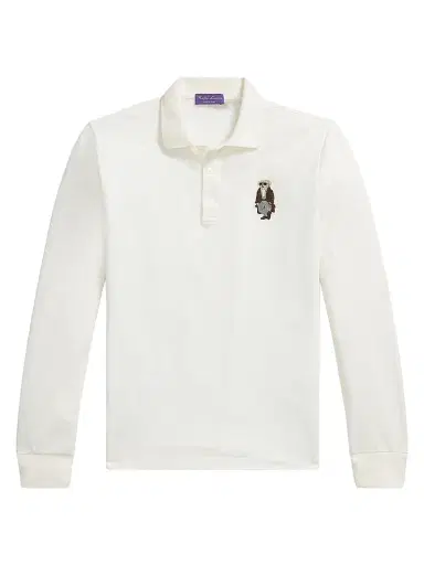 Ralph Lauren Purple Label Men's Polo Bear Cotton-Cashmere Polo Shirt - Classic White - Size XXL | Thumbnail 1