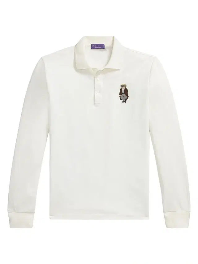 Ralph Lauren Purple Label Men's Polo Bear Cotton-Cashmere Polo Shirt - Classic White