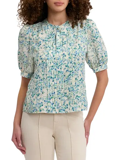 REBECCA TAYLOR Women's Bellamy Tieneck Floral Silk Blouse - Cream Multi - Size XL | Thumbnail 3 REBECCA TAYLOR Women's Bellamy Tieneck Floral Silk Blouse - Cream Multi - Size XL | Thumbnail 3