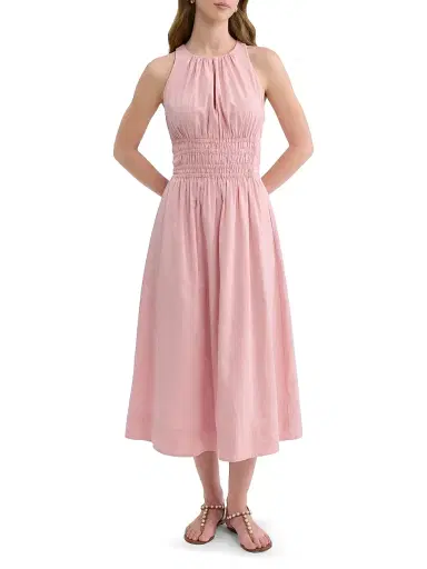 REBECCA TAYLOR Women's Emelia Cotton A-Line Midi-Dress | Thumbnail 2 REBECCA TAYLOR Women's Emelia Cotton A-Line Midi-Dress | Thumbnail 2