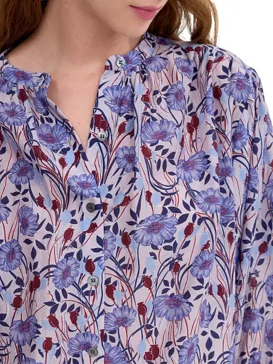 REBECCA TAYLOR Women's Daphne Floral Cotton-Silk Blouse - Iris Multi - Size Large | Thumbnail 6 REBECCA TAYLOR Women's Daphne Floral Cotton-Silk Blouse - Iris Multi - Size Large | Thumbnail 6