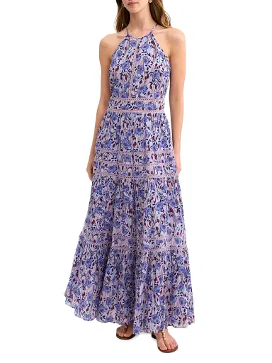 REBECCA TAYLOR Women's Daphne Floral Cotton-Blend A-Line Maxi Dress - Iris Multi | Thumbnail 2 REBECCA TAYLOR Women's Daphne Floral Cotton-Blend A-Line Maxi Dress - Iris Multi | Thumbnail 2