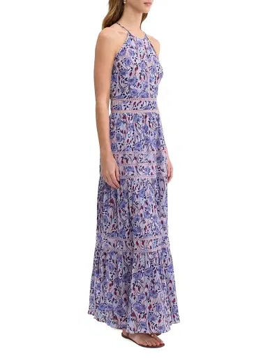 REBECCA TAYLOR Women's Daphne Floral Cotton-Blend A-Line Maxi Dress - Iris Multi | Thumbnail 3 REBECCA TAYLOR Women's Daphne Floral Cotton-Blend A-Line Maxi Dress - Iris Multi | Thumbnail 3