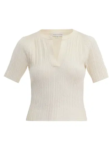 REBECCA TAYLOR Women's Bouclé Knit Cotton Blend Sweater - Ivory - Size XL | Thumbnail 1