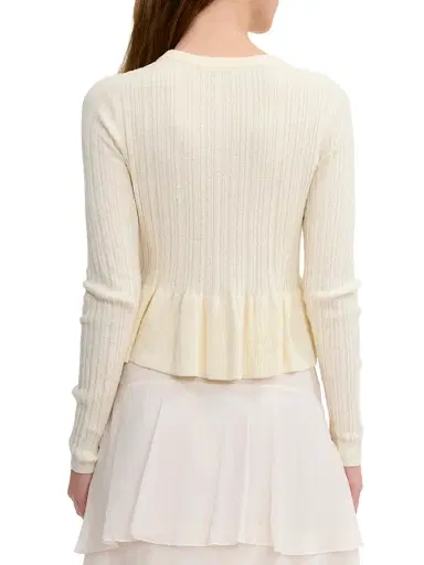 REBECCA TAYLOR Women's Bouclé Knit Cotton-Blend Cardigan - Ivory - Size XL | Thumbnail 5
