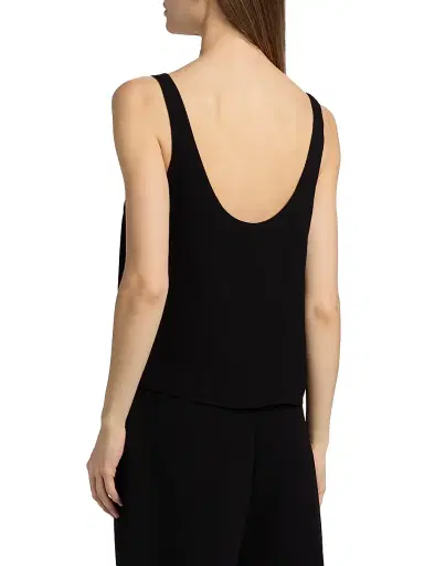 LESET Women's Ari Crop Scoop Tank - Black | Thumbnail 5
