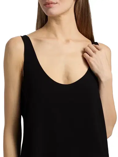 LESET Women's Ari Crop Scoop Tank - Black | Thumbnail 6