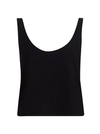 LESET Women's Ari Crop Scoop Tank - Black | Thumbnail 1