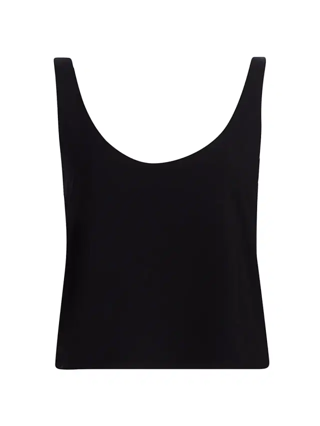 Leset Women's Ari Crop Scoop Tank - Black