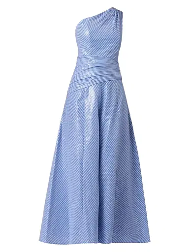 Shoshanna Women's Nikki Sequined One-Shoulder Gown - French Blue Optic | Thumbnail 1 Shoshanna Women's Nikki Sequined One-Shoulder Gown - French Blue Optic | Thumbnail 1