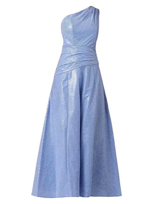 Women's Nikki Sequined One-Shoulder Gown - French Blue Optic Women's Nikki Sequined One-Shoulder Gown - French Blue Optic