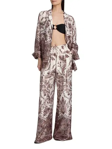 Kobi Halperin Women's Selena Printed Twill Pants - Natural Multi | Thumbnail 2
