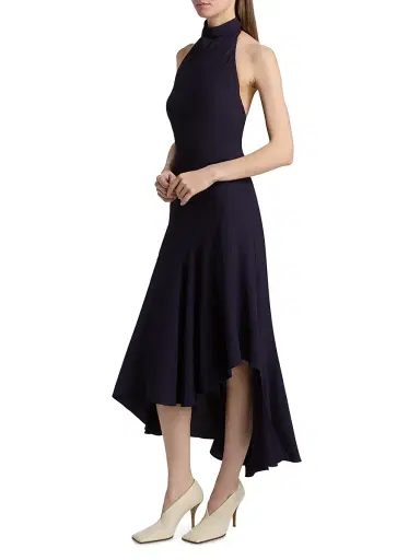 Alaïa Women's Asymmetric Halter Maxi Dress - Aubergine | Thumbnail 4