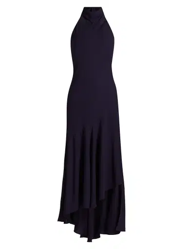 Alaïa Women's Asymmetric Halter Maxi Dress - Aubergine | Thumbnail 1