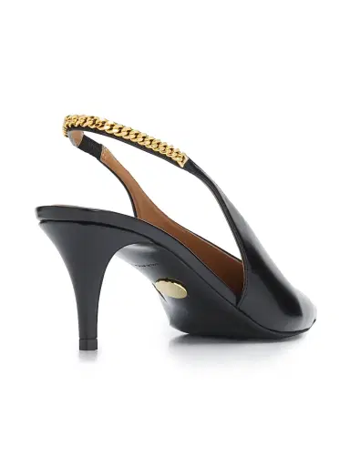 Stella McCartney Women's Falabella 65MM Chain-Detail Slingback Pumps - Black - Size 10 | Thumbnail 3