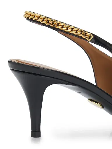 Stella McCartney Women's Falabella 65MM Chain-Detail Slingback Pumps - Black - Size 10 | Thumbnail 5