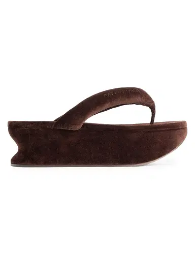 Balenciaga Women's Gaeta Thong Sandals - Moka | Thumbnail 1