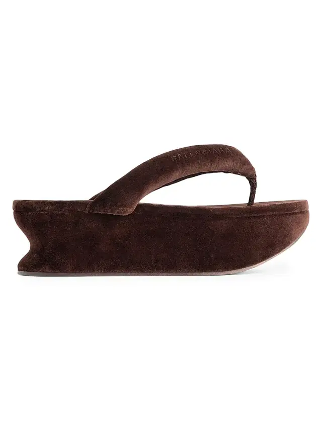 Balenciaga Women's Gaeta Thong Sandals - Moka